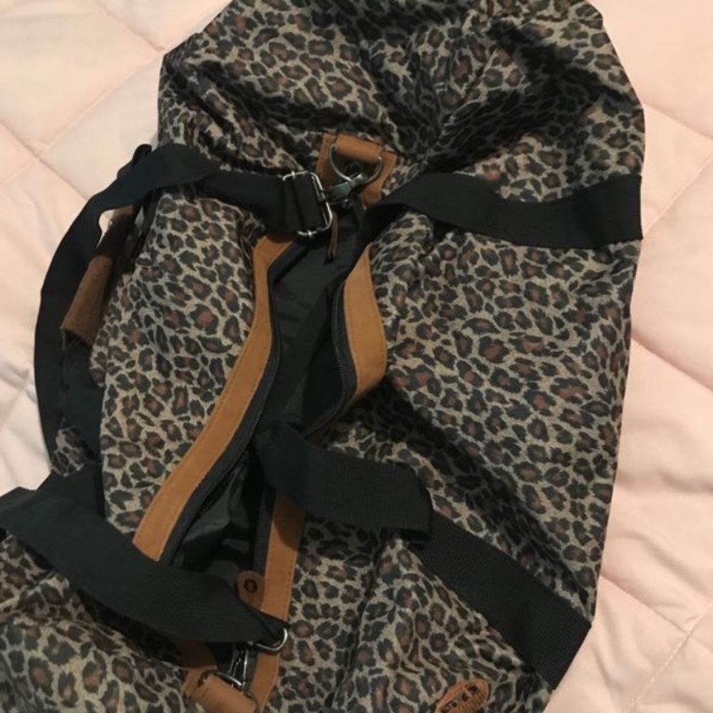 MiPac cheetah print duffel bag
